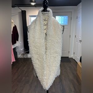 Cozy White Fuzzy Scarf